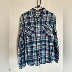 Billionaire Boys Club Navy and Teal Plaid Shirt